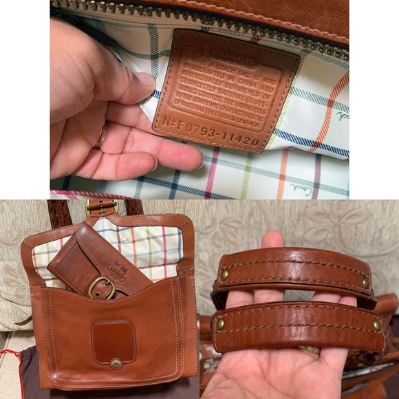 Coach Large Bleecker Burnished Leather British Tan Shoulder Bag - Picture 10 of 16